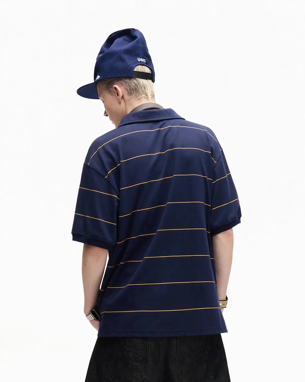 Peoplesense Gold Pinstripe Quick-Dry Polo