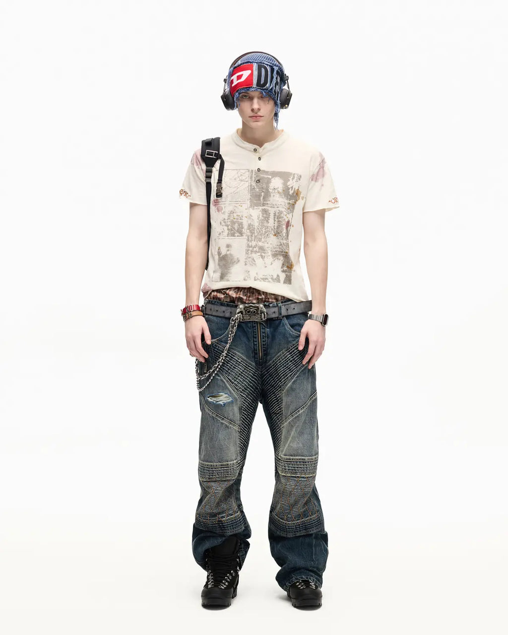 Peoplesense Slub Rust Digital Print Slim Tee