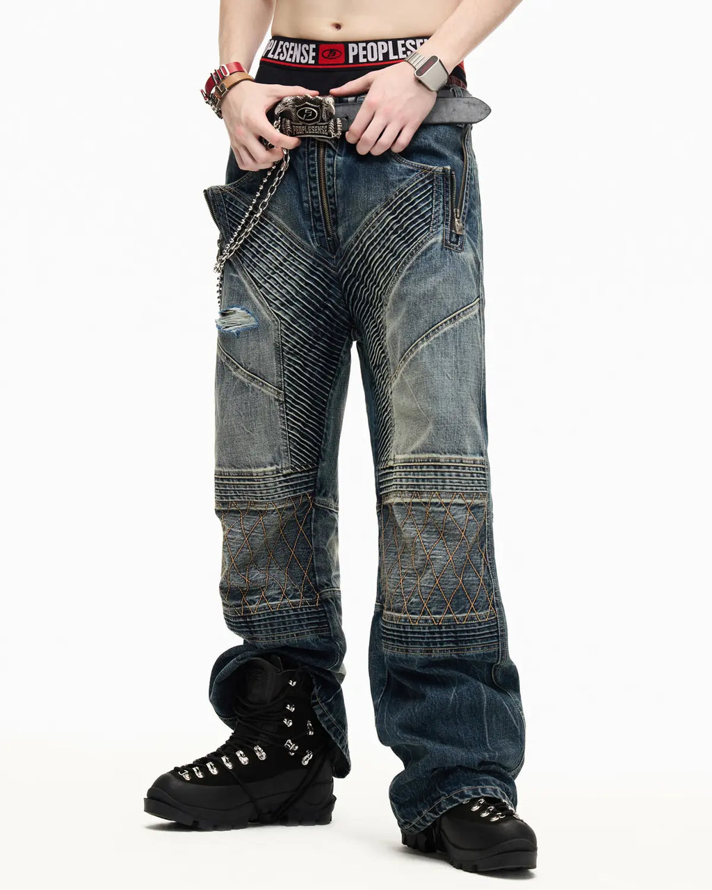 Peoplesense Vintage High Relief Leather Distressed Belt