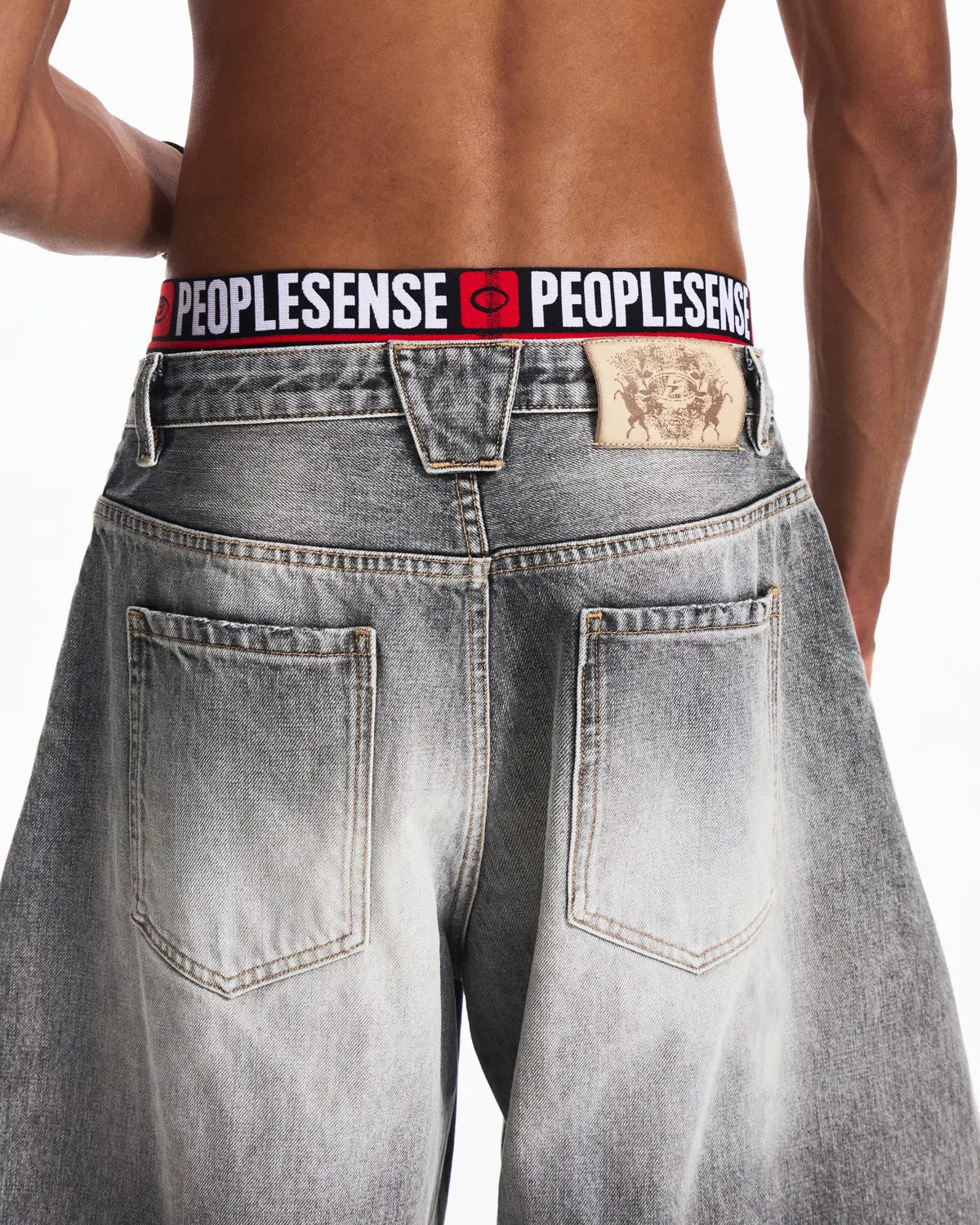 Peoplesense Vintage Curved Jeans Grey 7006