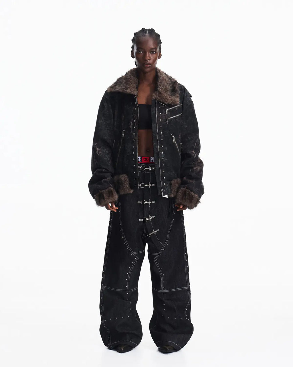 Peoplesense Faux Fur Leopard Print Bomber