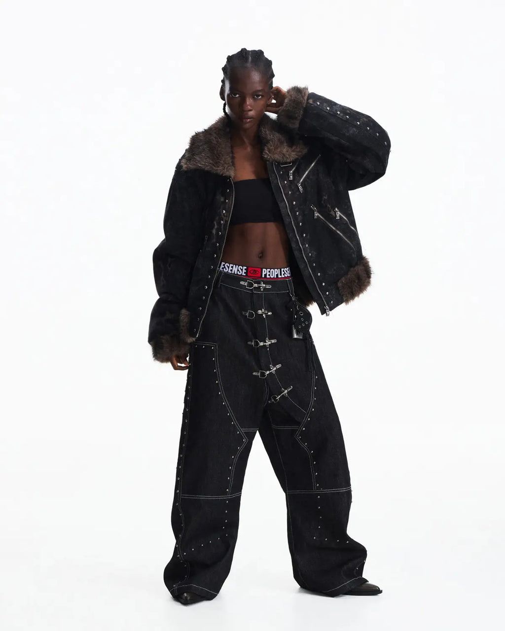 Peoplesense Faux Fur Leopard Print Bomber