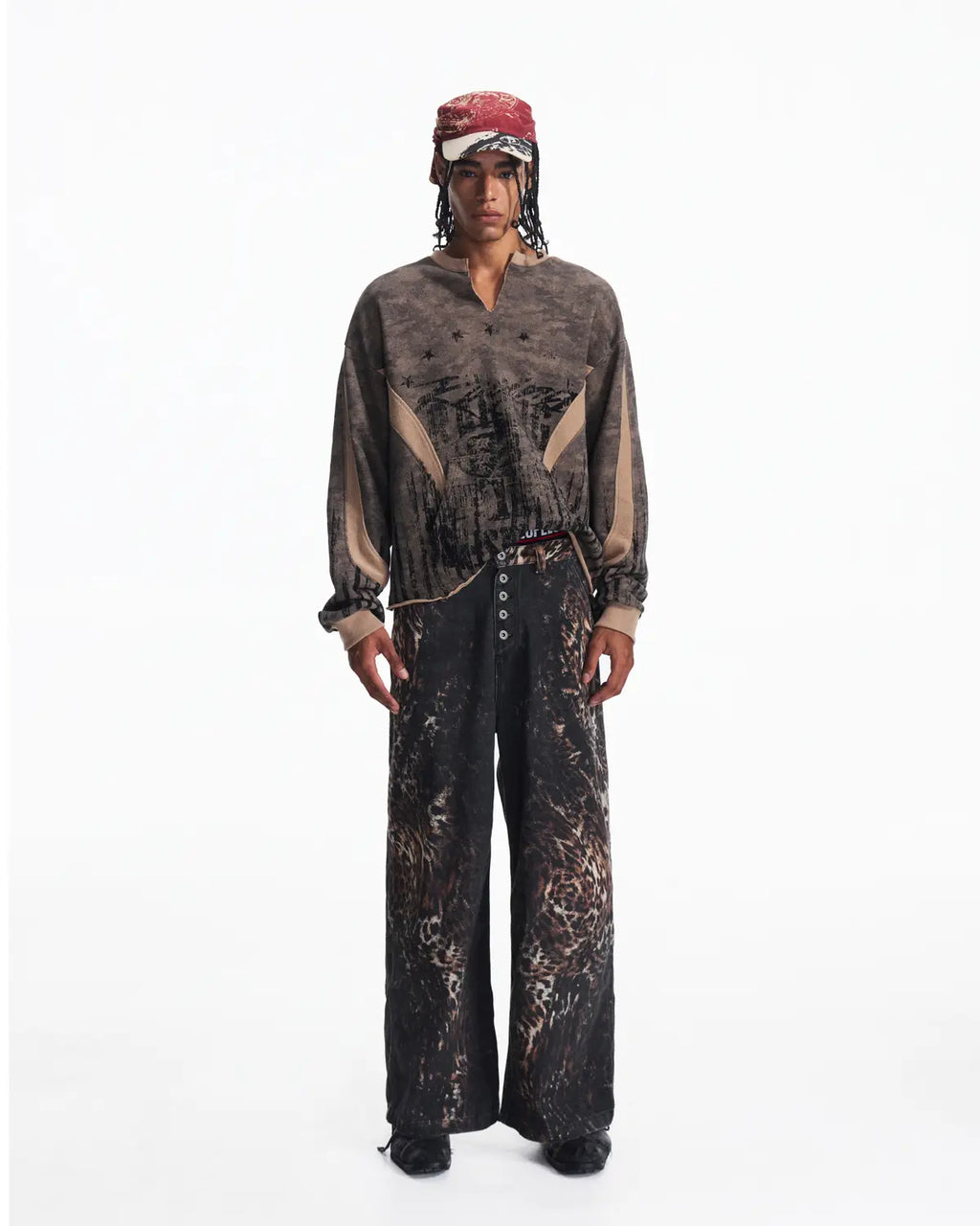 Peoplesense Tonal Camo Distressed Sweatshirt