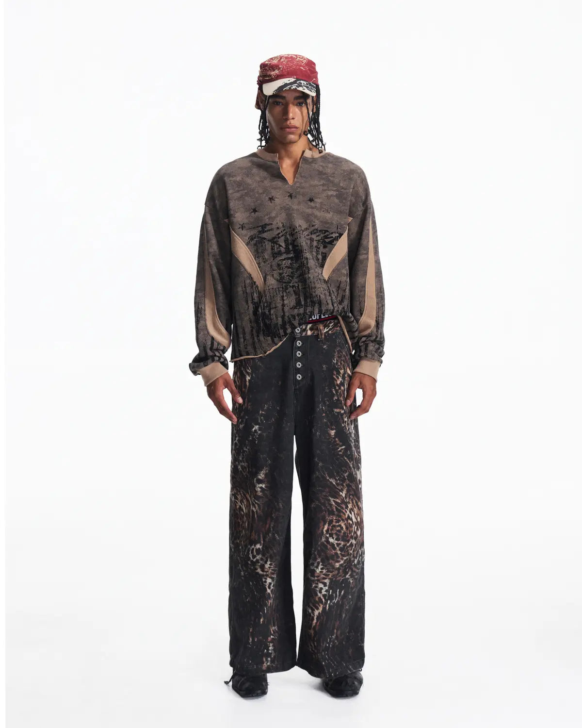Peoplesense Tonal Camo Distressed Sweatshirt
