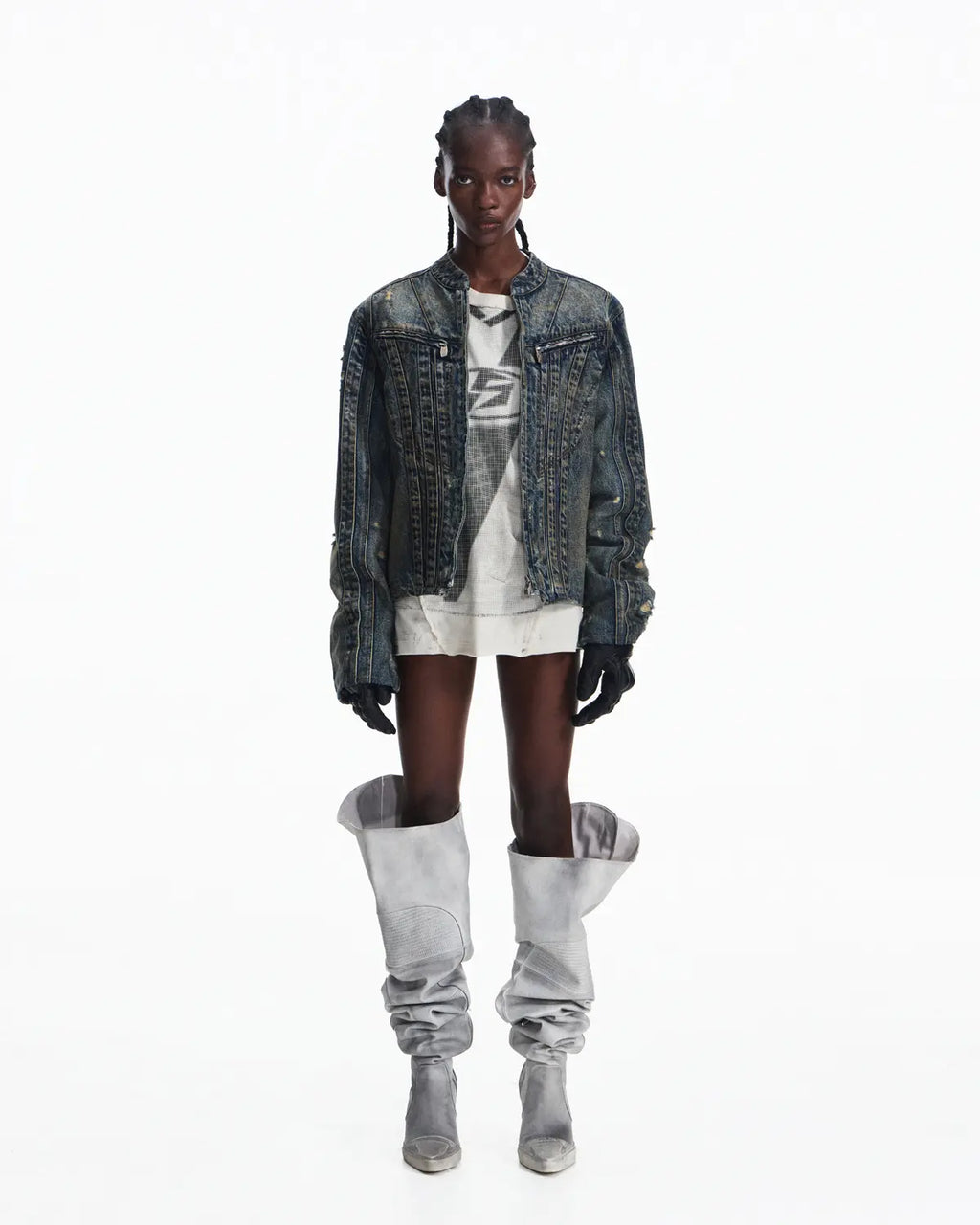 Peoplesense Racer Distressed Plaid Jacket