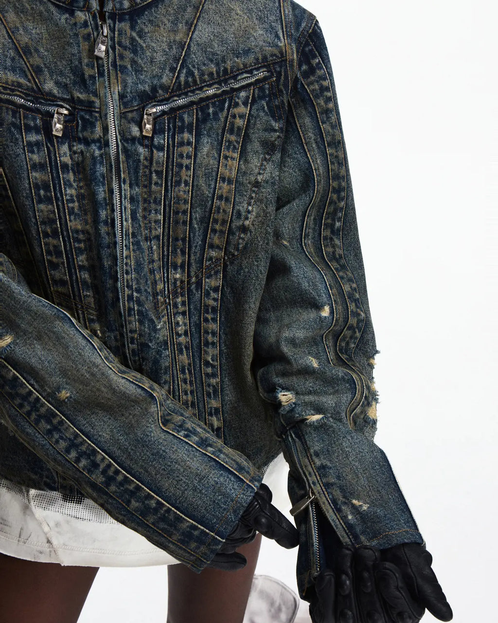 Peoplesense Racer Distressed Plaid Jacket