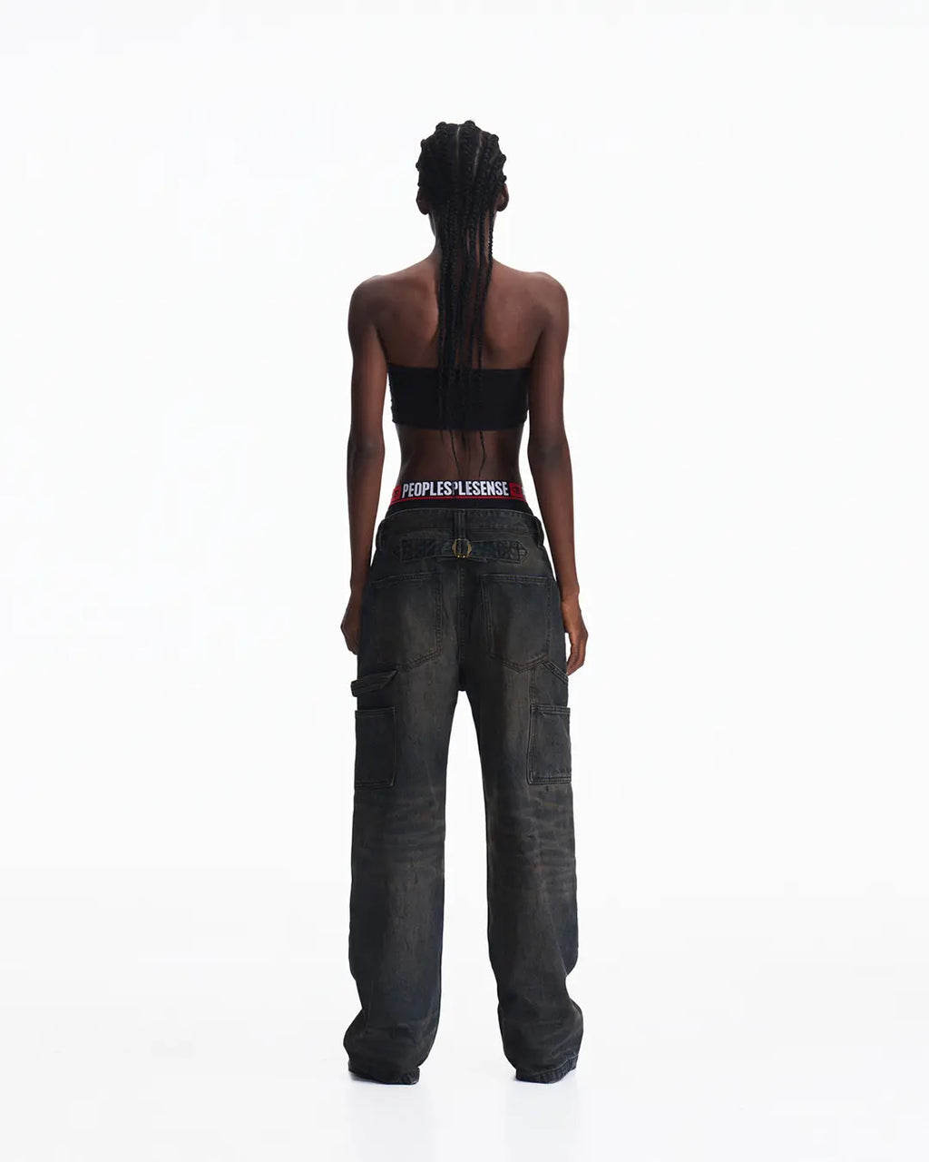 Peoplesense Irregular Hole Mud-Dye Jeans