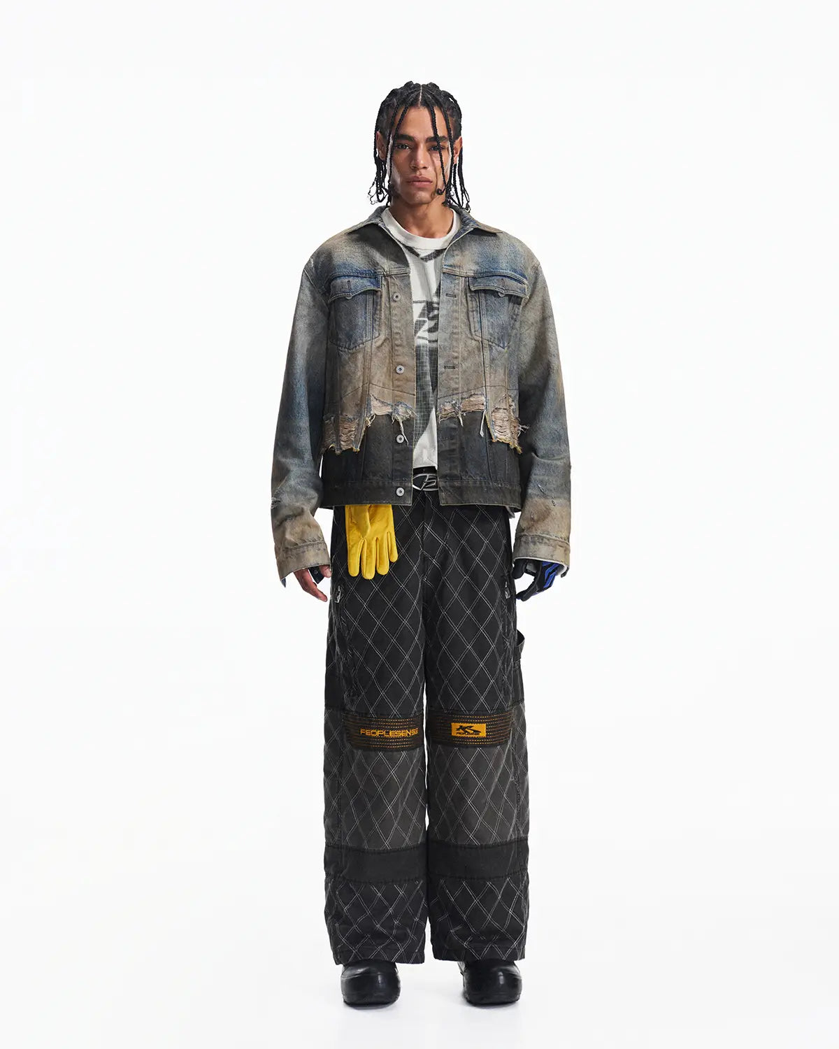Peoplesense Distressed Contrast Wash Denim Jacket