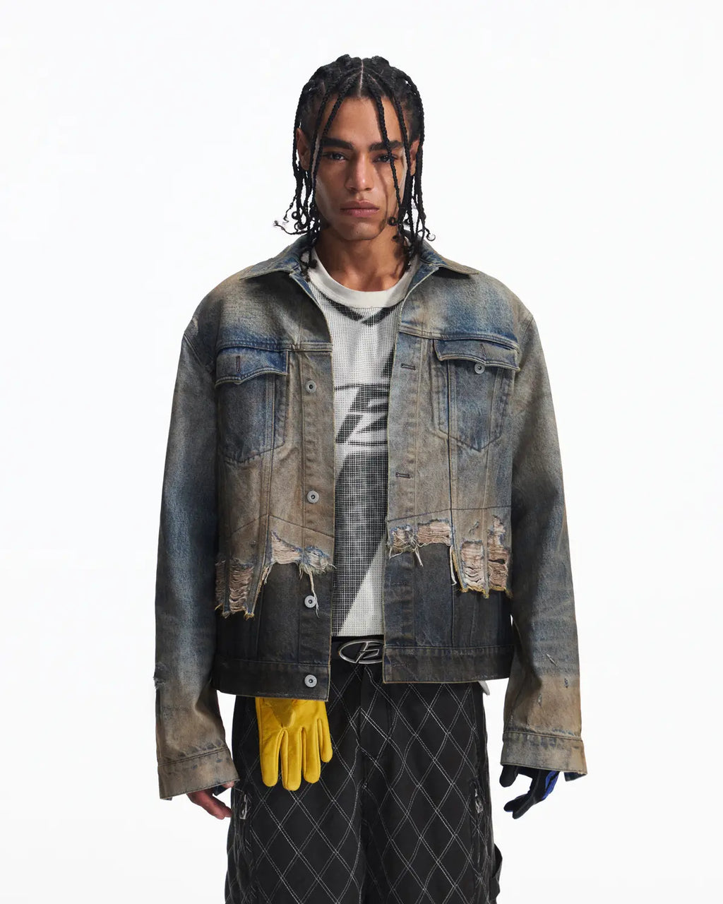 Peoplesense Distressed Contrast Wash Denim Jacket