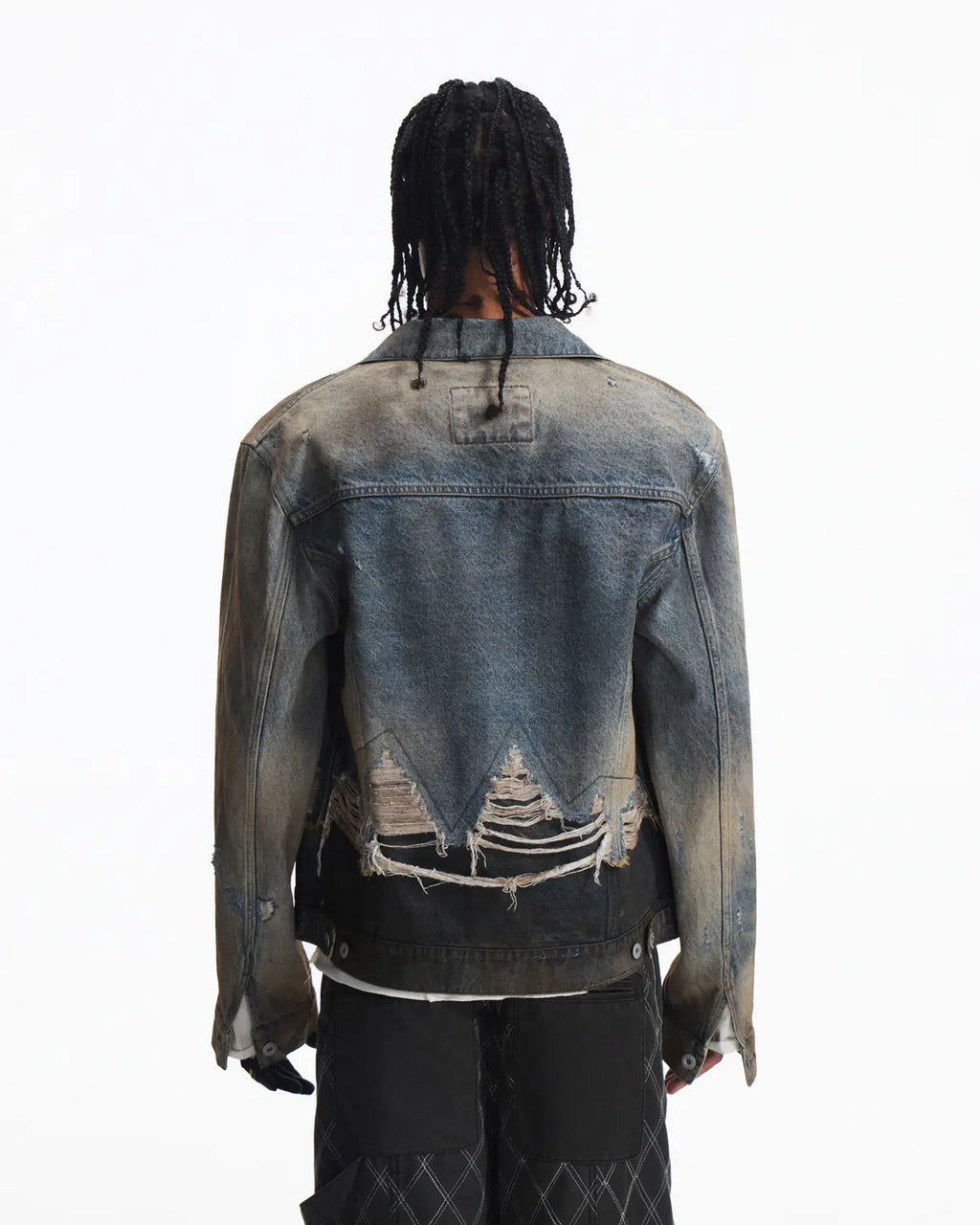 Peoplesense Distressed Contrast Wash Denim Jacket