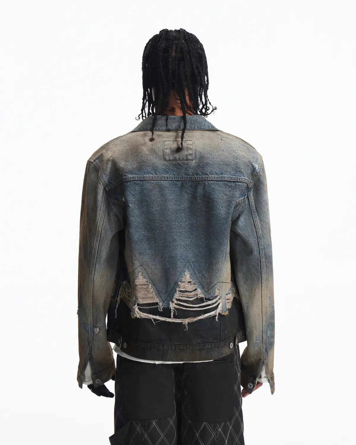 Peoplesense Distressed Contrast Wash Denim Jacket
