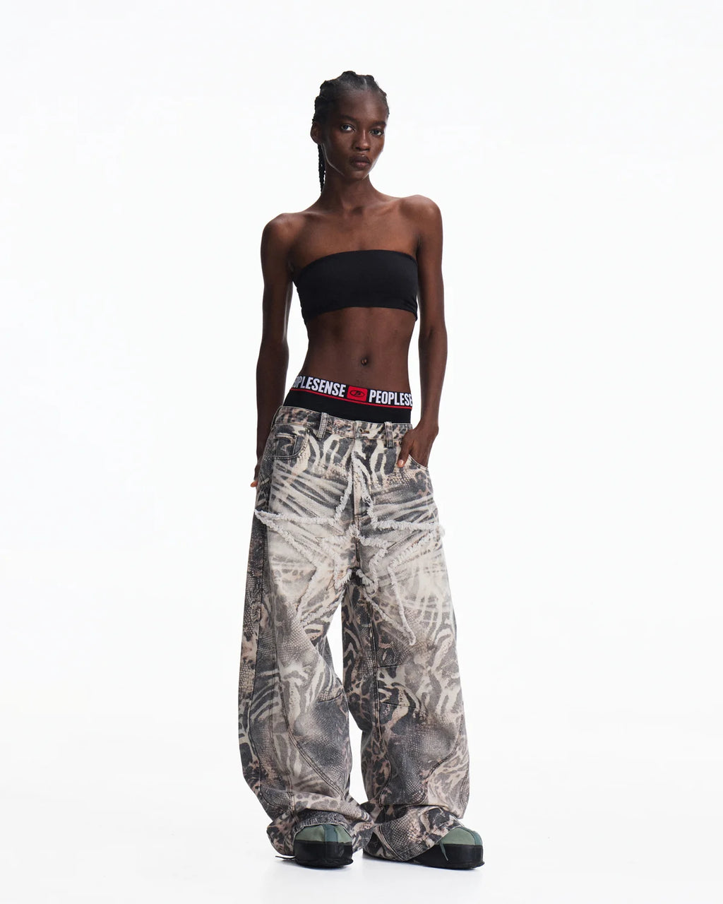 Peoplesense Worn-In Animal Print Curved Pants