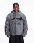 Peoplesense Racing Embroidered Hooded Plaid Jacket