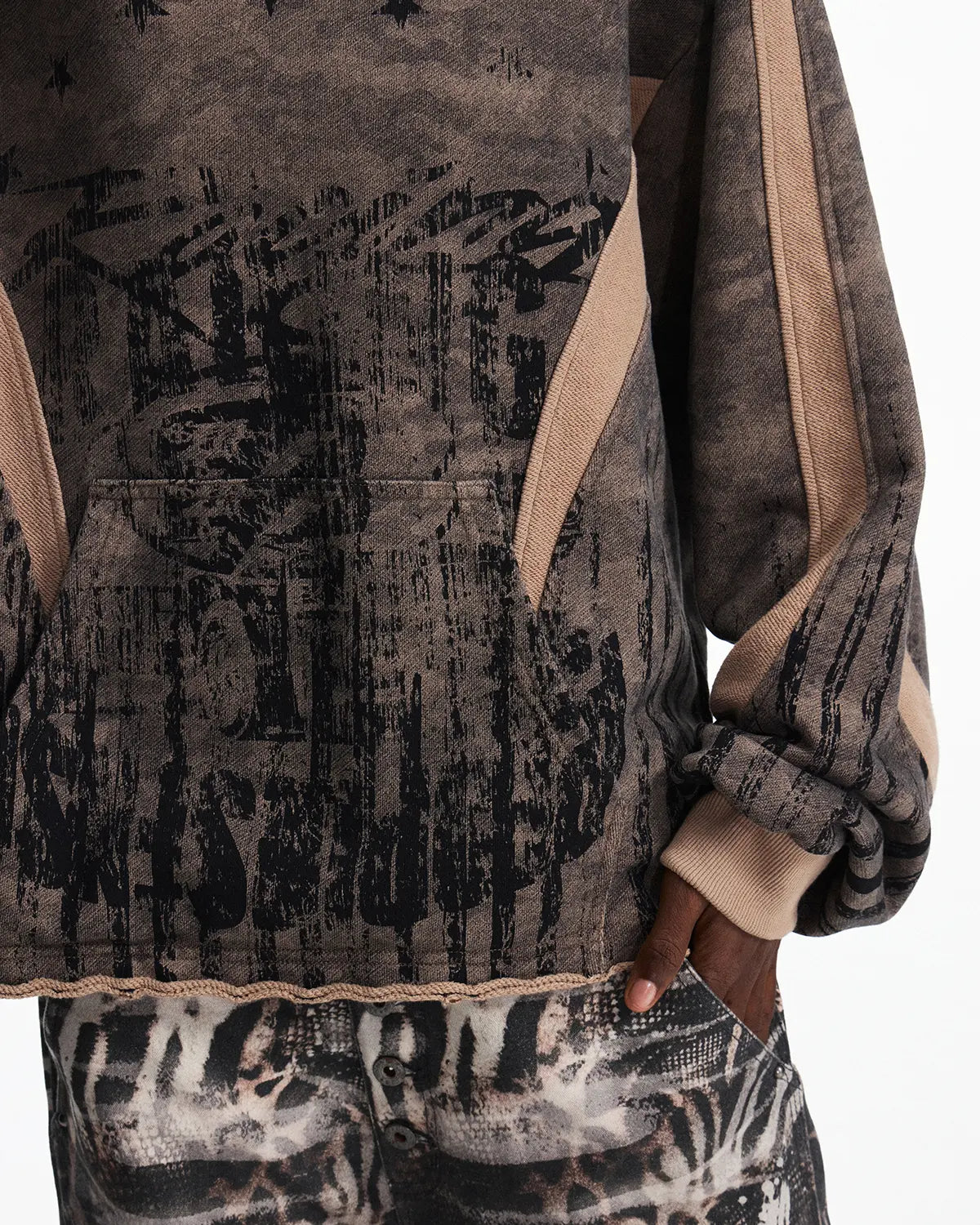 Peoplesense Tonal Camo Distressed Sweatshirt
