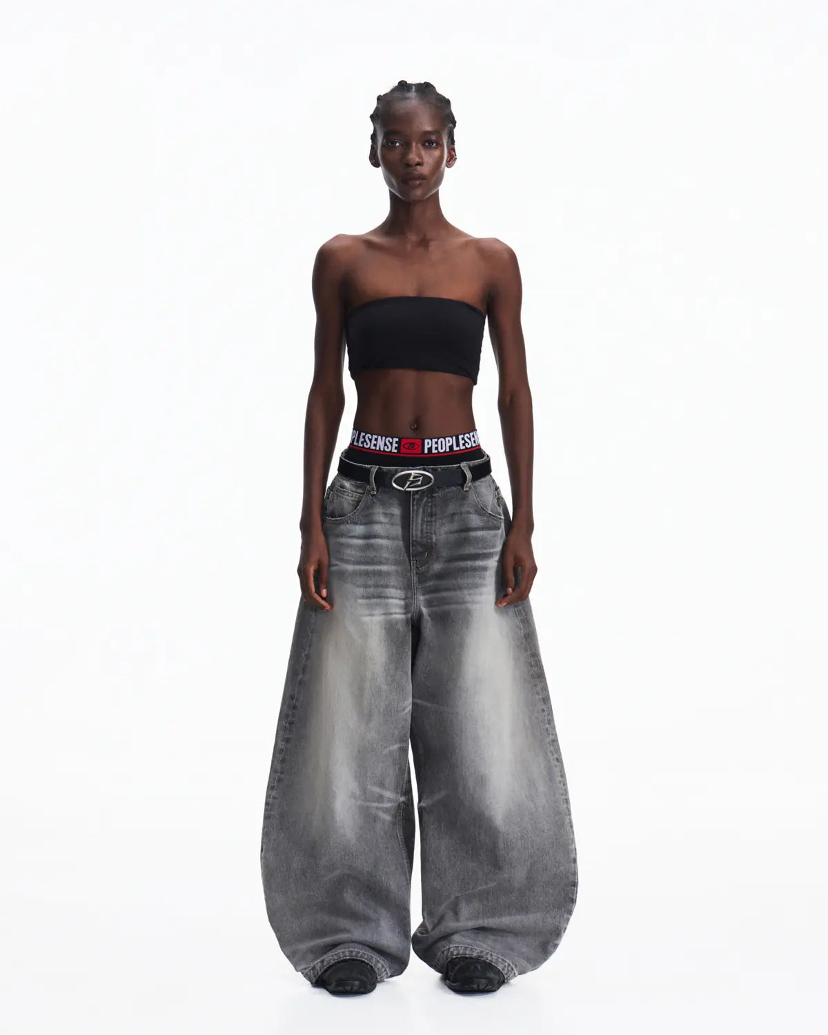 Peoplesense Vintage Curved Jeans Grey 7006