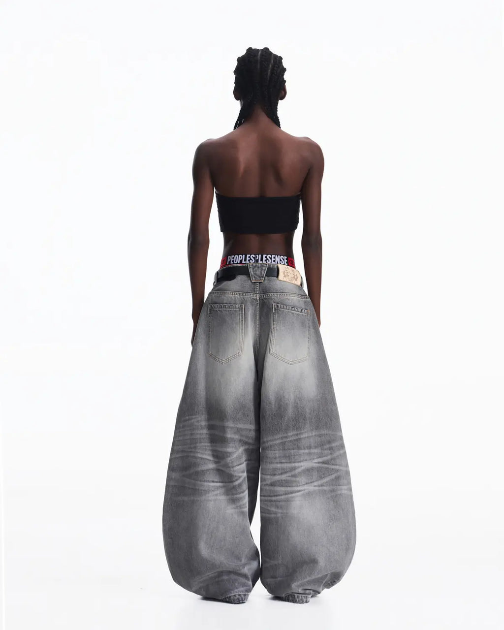 Peoplesense Vintage Curved Jeans Grey 7006