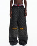 Peoplesense Washed Racing Diamond Stitch Pants