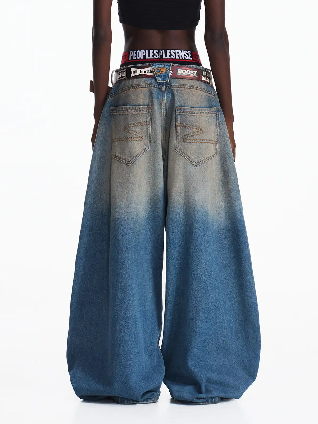 Peoplesense Schlammgefärbte Ballon-Jeans aus Denim