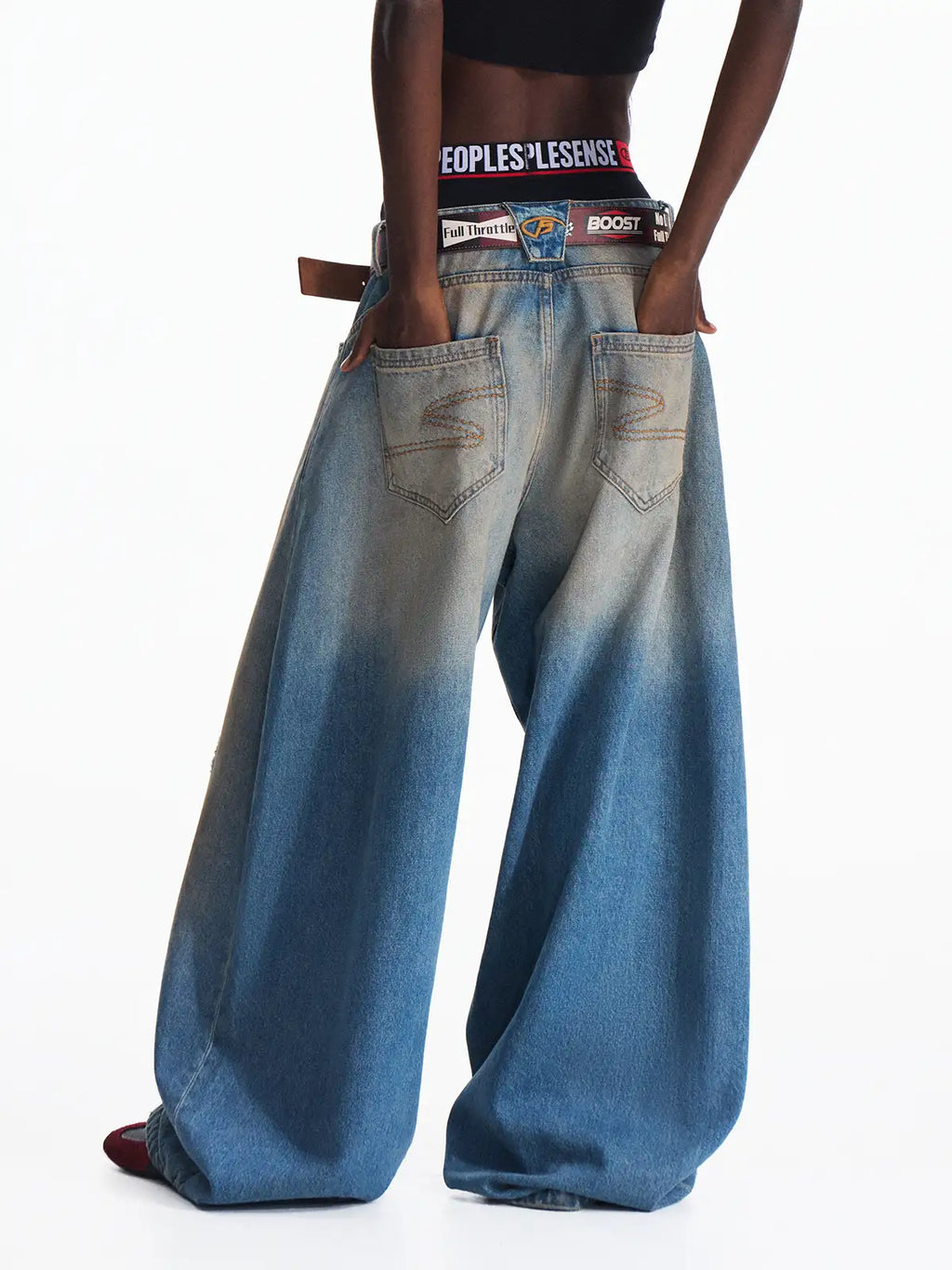 Peoplesense Schlammgefärbte Ballon-Jeans aus Denim