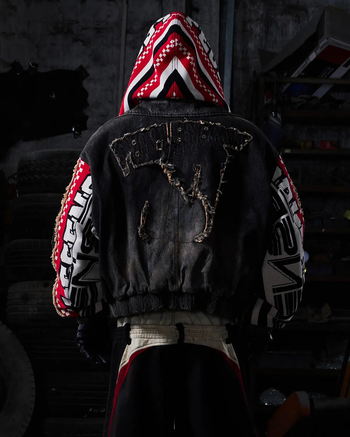 Peoplesense Racing Scarf Denim Jacket