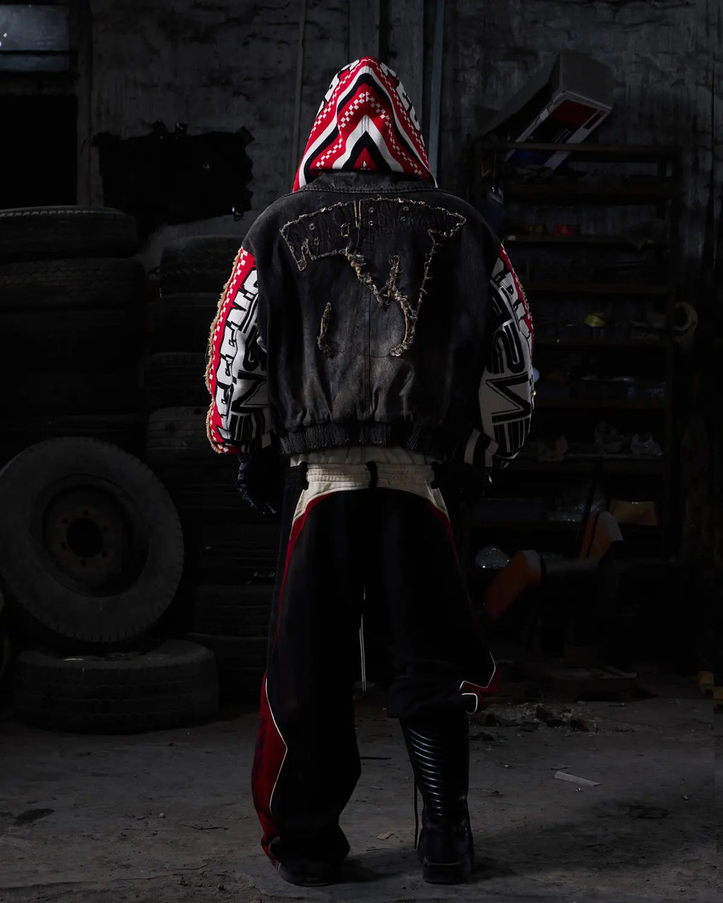 Peoplesense Racing Scarf Denim Jacket