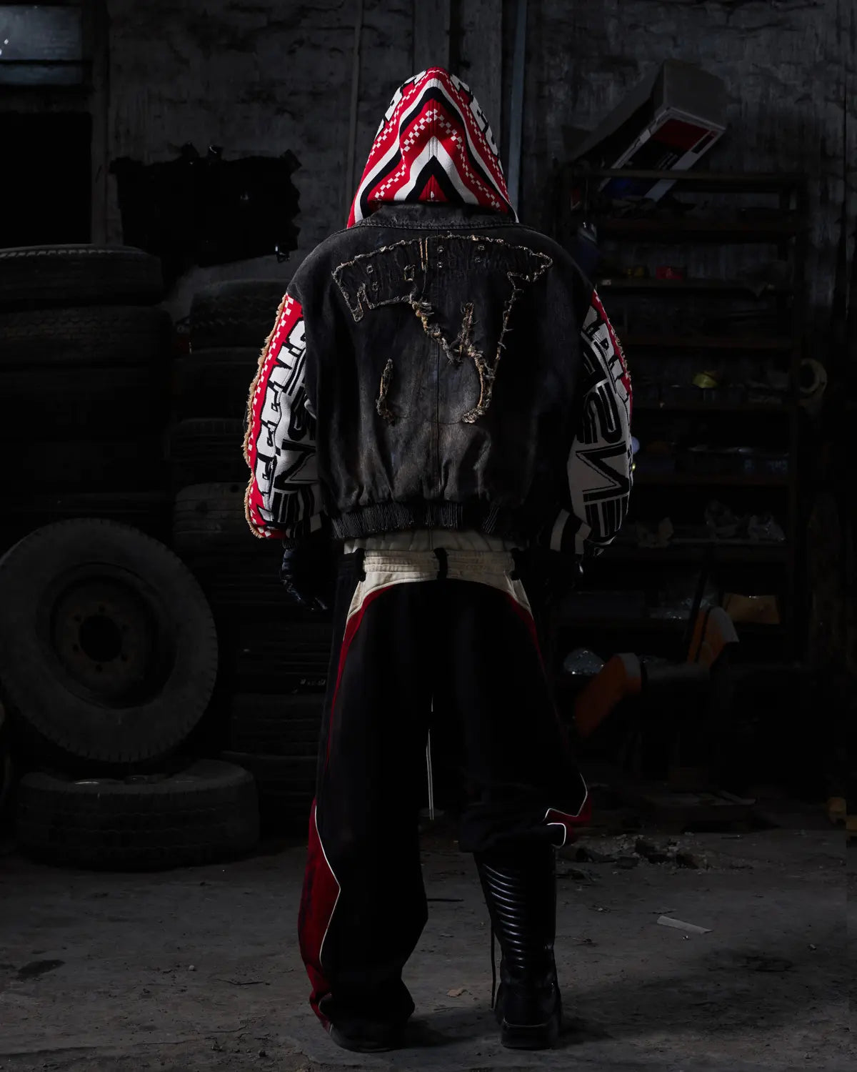 Peoplesense Racing Scarf Denim Jacket