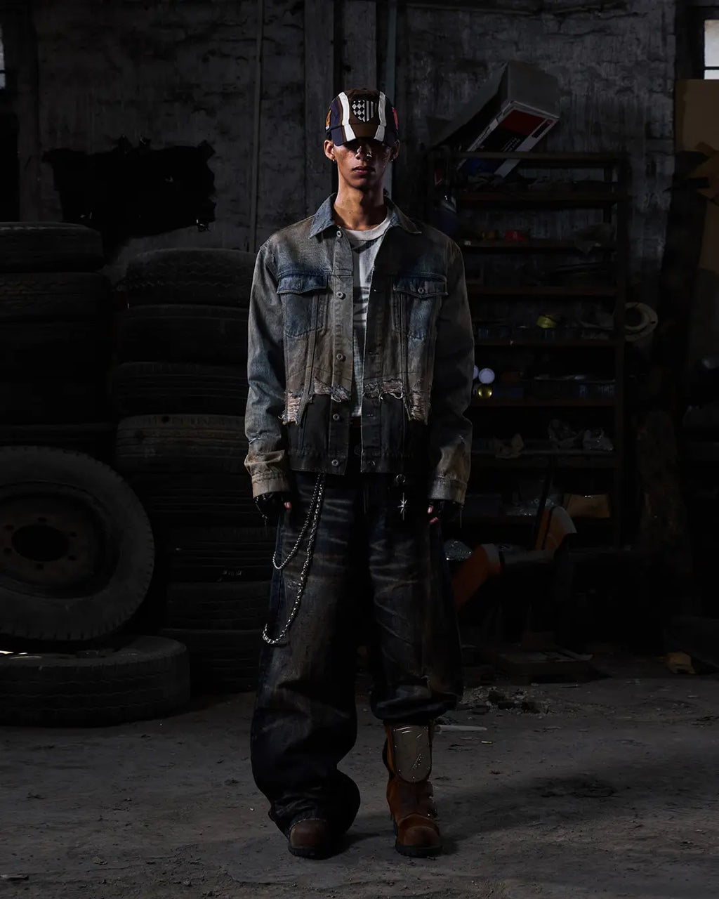 Peoplesense Distressed Contrast Wash Denim Jacket