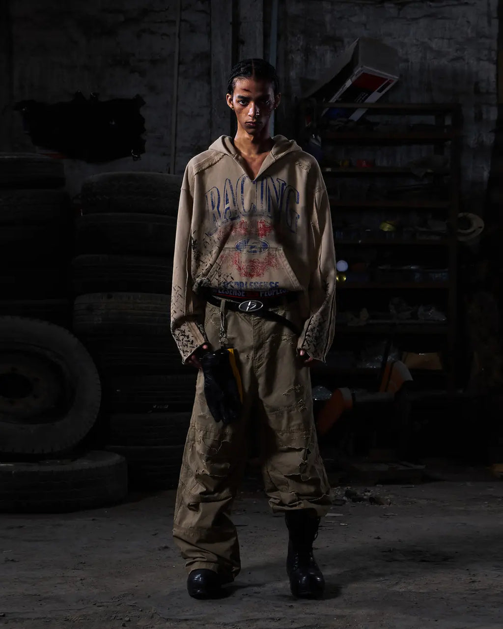 Peoplesense Distressed Checkered Utility Pants