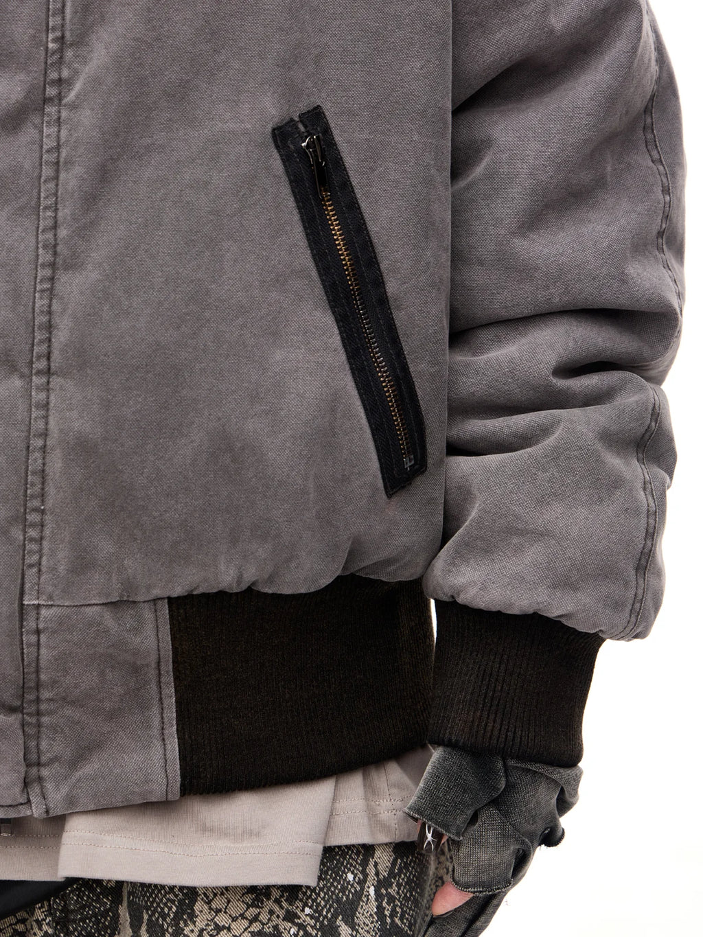 Peoplesense Hooded  Bomber Jacket Grey