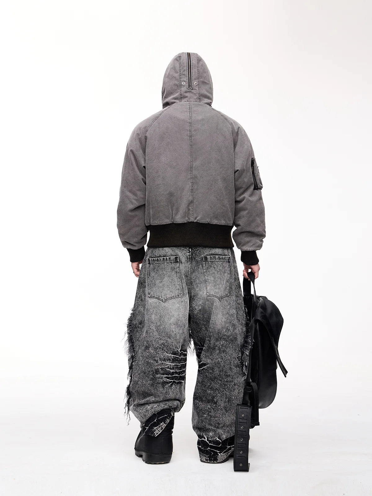 Peoplesense Hooded  Bomber Jacket Grey