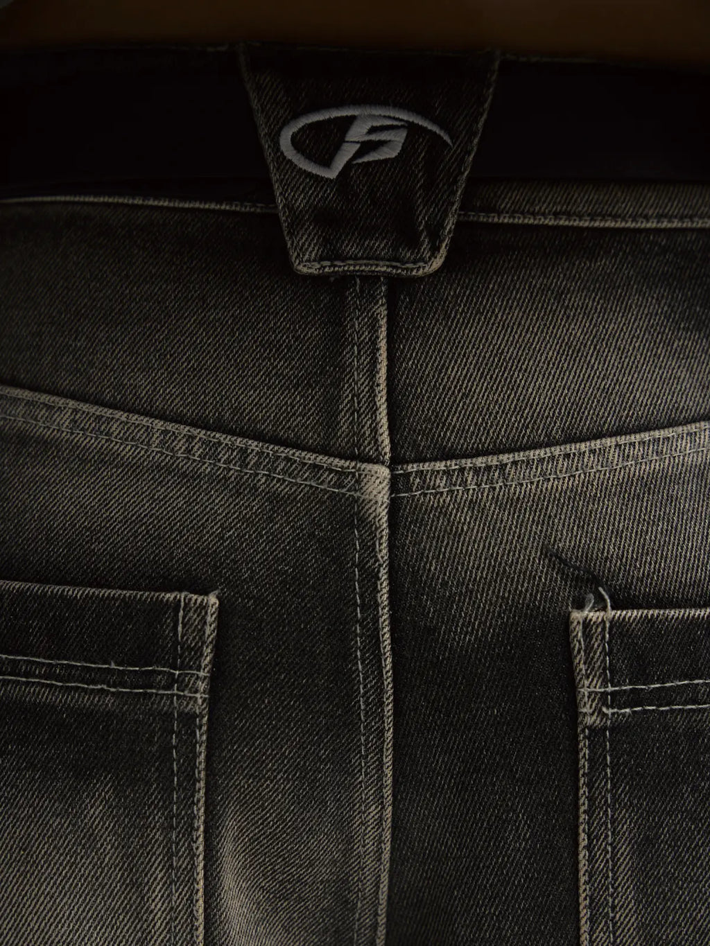 Peoplesense Black Mud Ripped Baggy Jeans