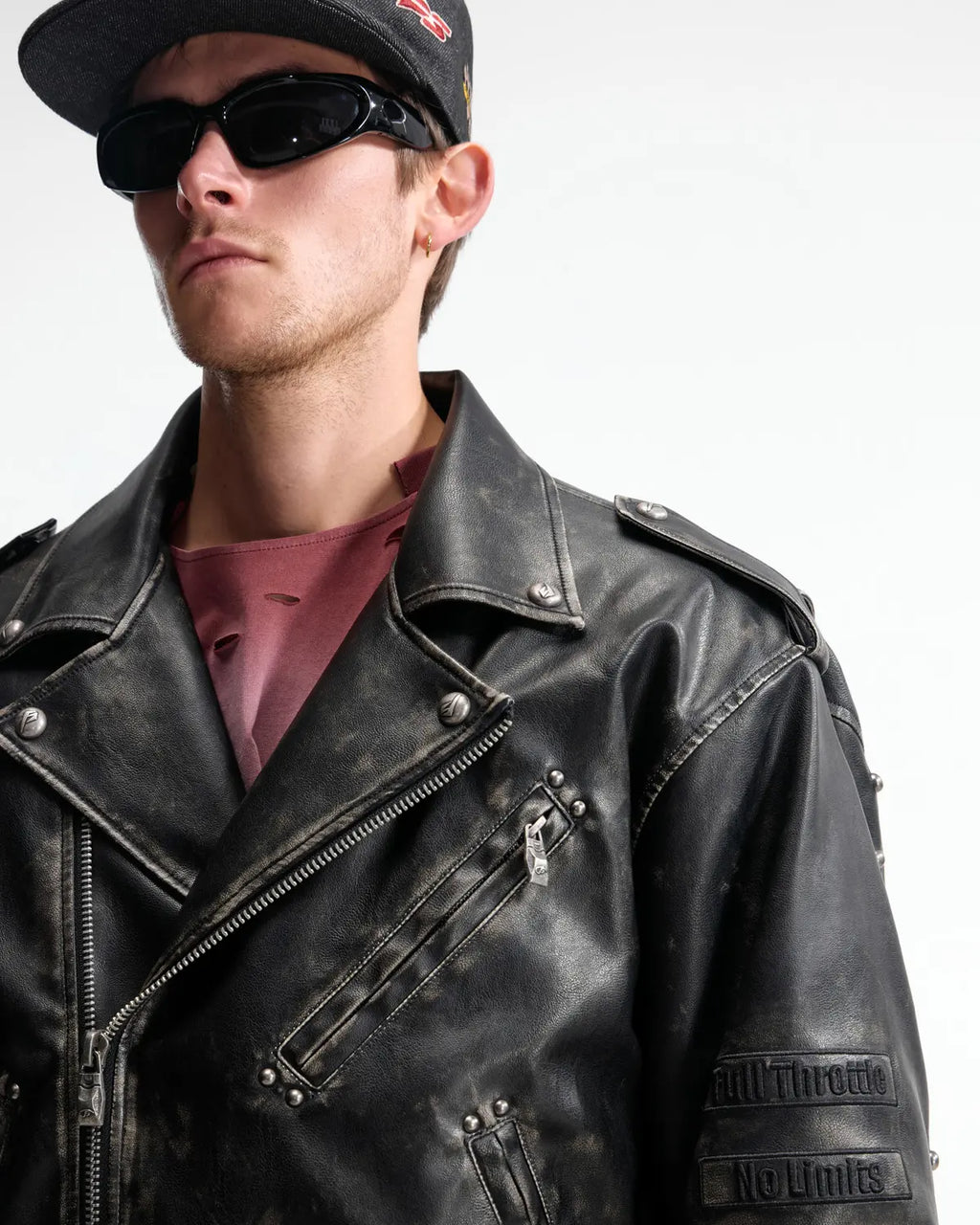 Peoplesense Vintage Rub-Off Racer Appliqué Jacket