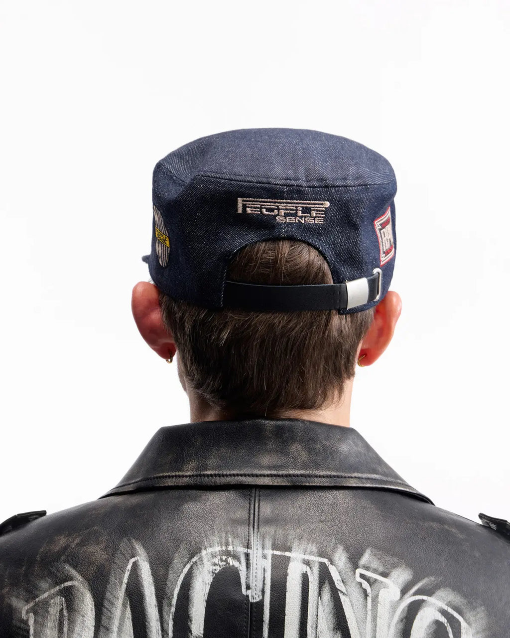 Peoplesense Racing Raw Denim Flat Crown Cap
