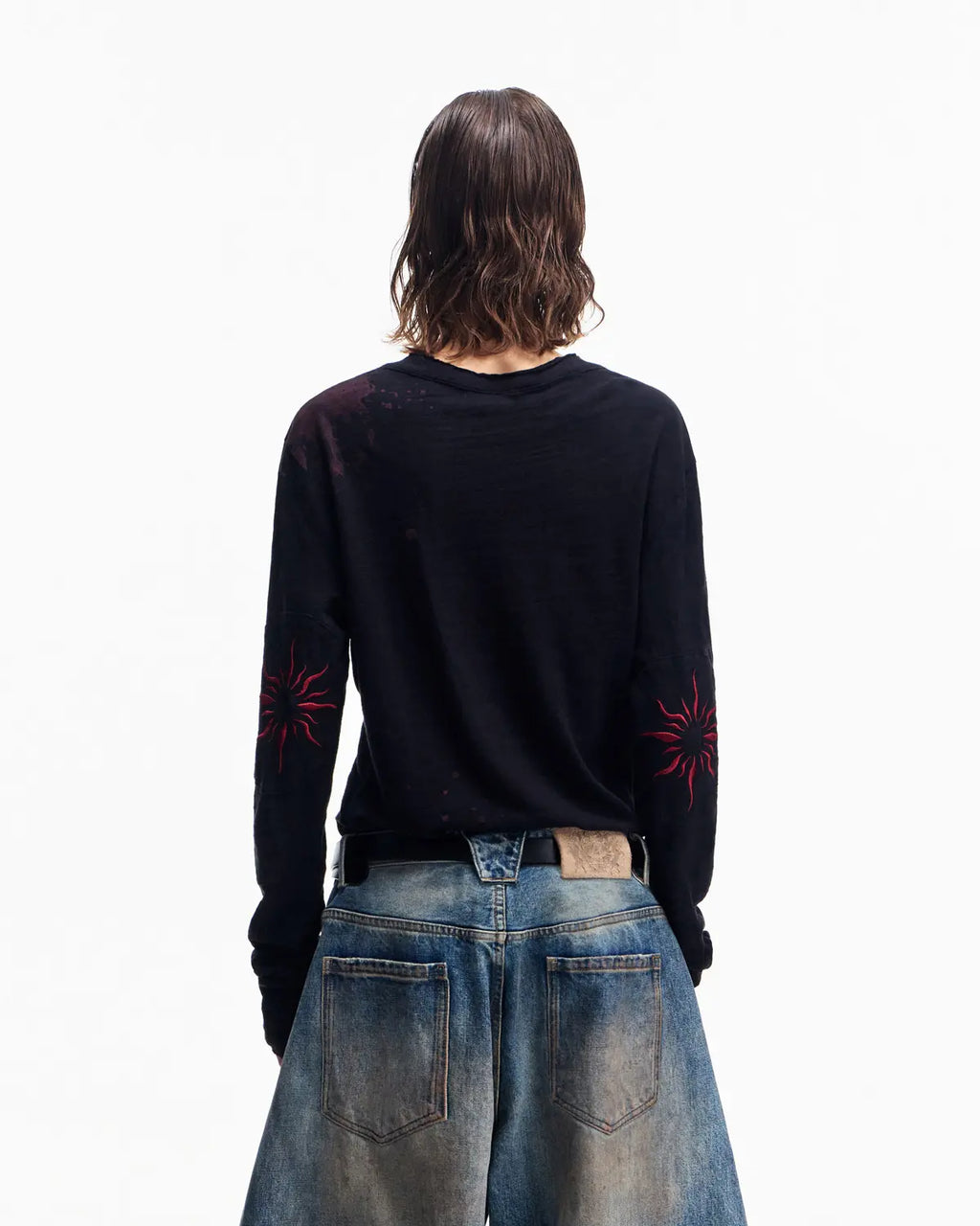 Peoplesense besticktes Henley Langarm-T-Shirt