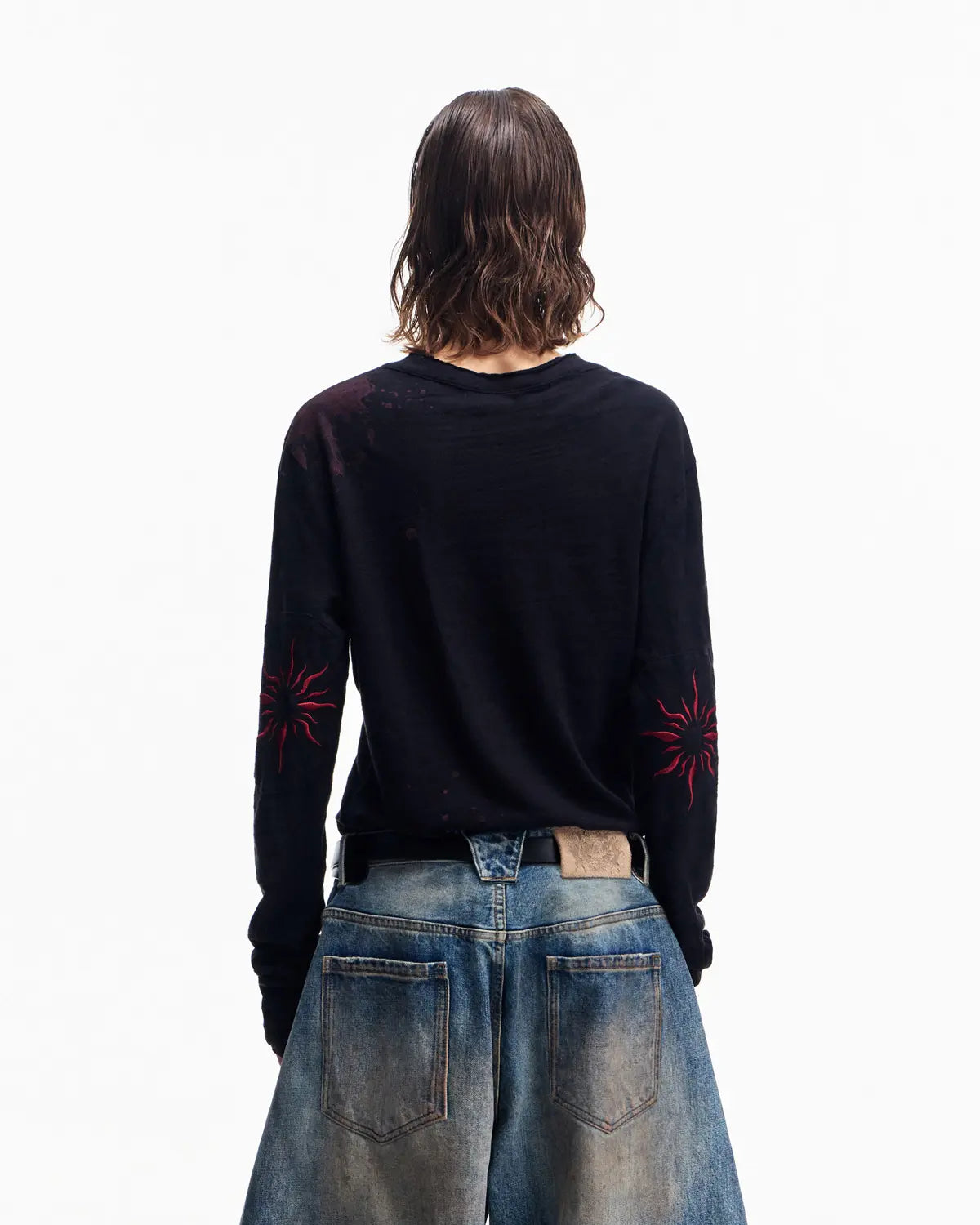 Peoplesense besticktes Henley Langarm-T-Shirt