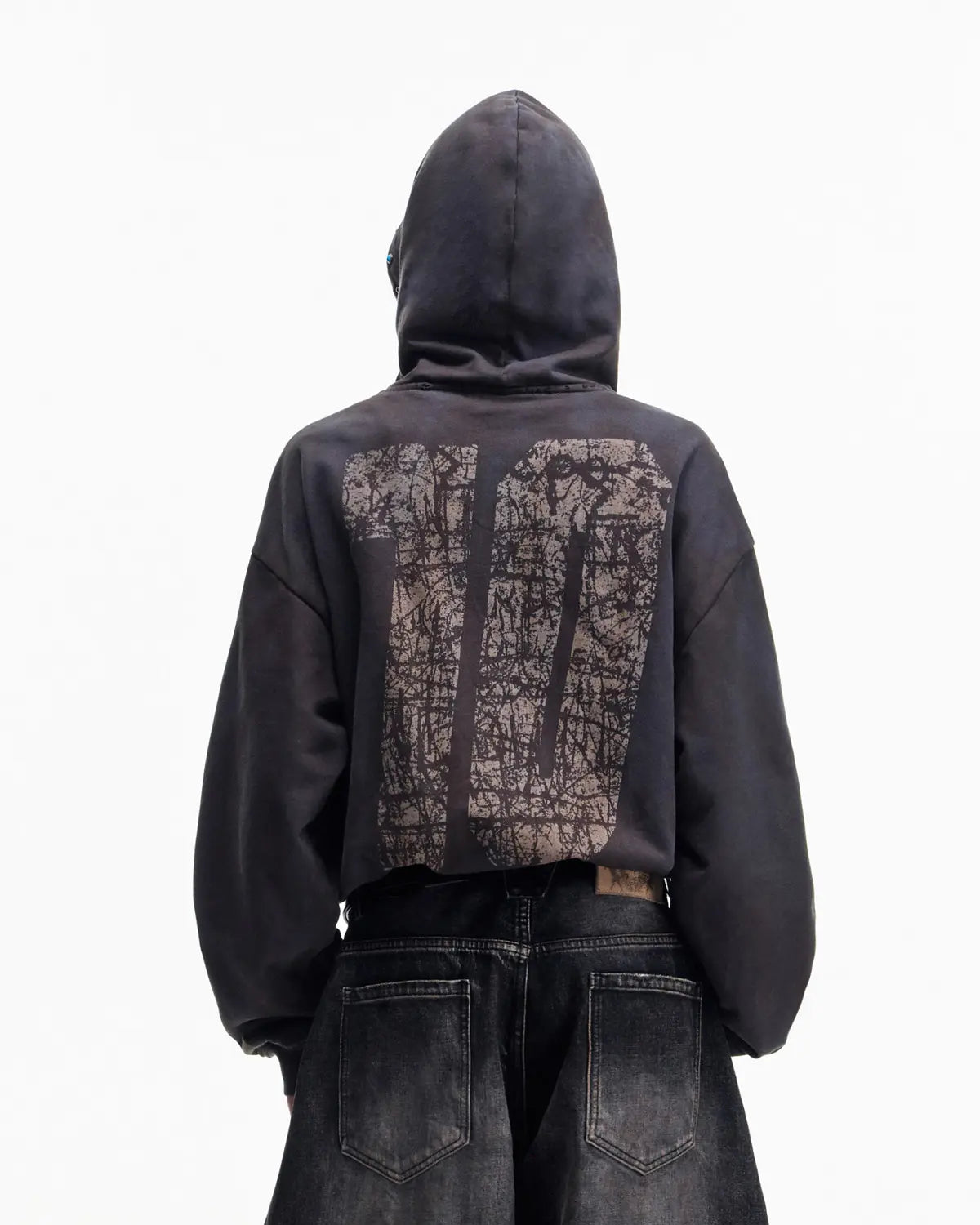 Peoplesense アシンメトリーグラフィックレーシングフーディー