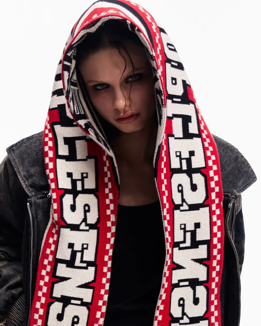 Peoplesense Racing Scarf Denim Jacket