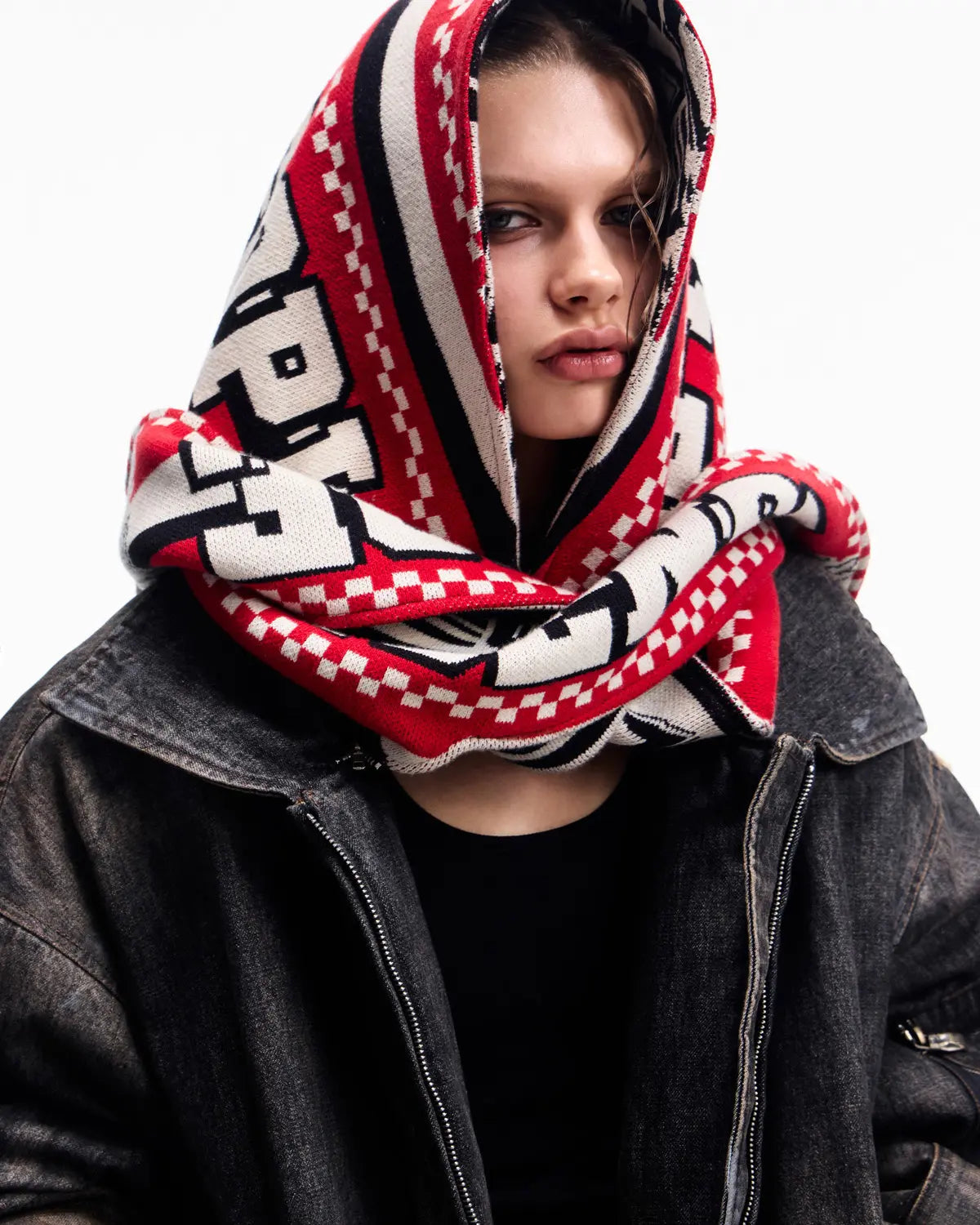 Peoplesense Racing Scarf Denim Jacket
