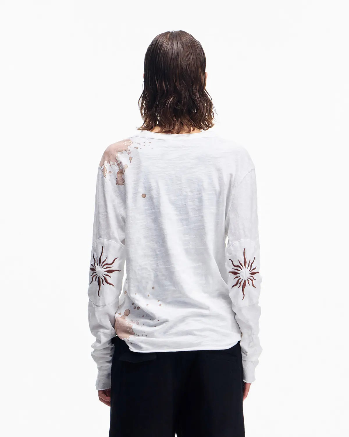 Peoplesense besticktes Henley Langarm-T-Shirt