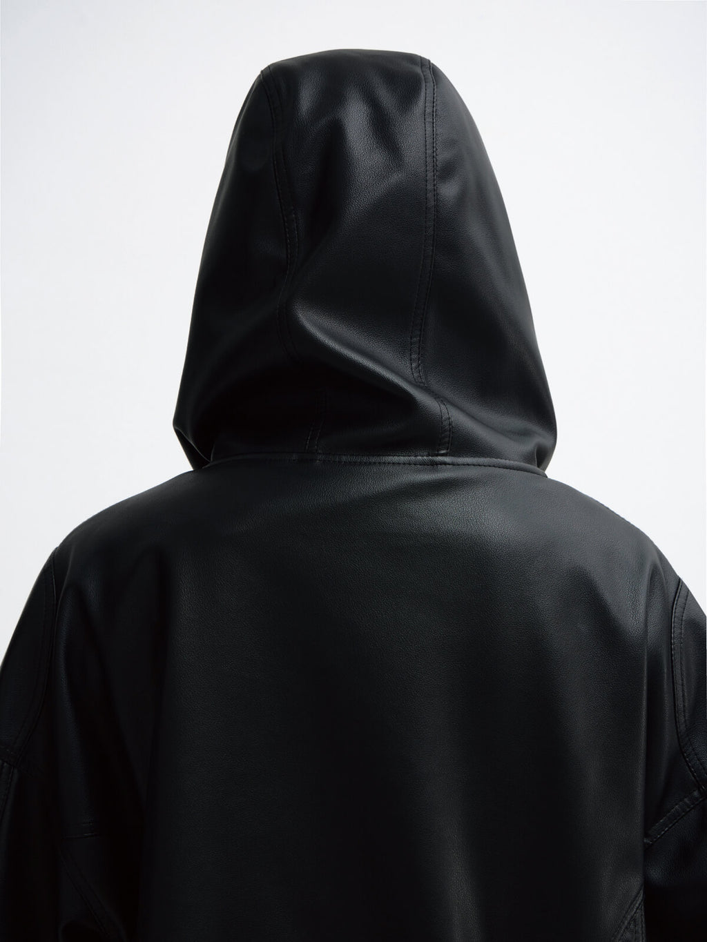 Peoplesense 3D Embossed Faux Leather Hoodie