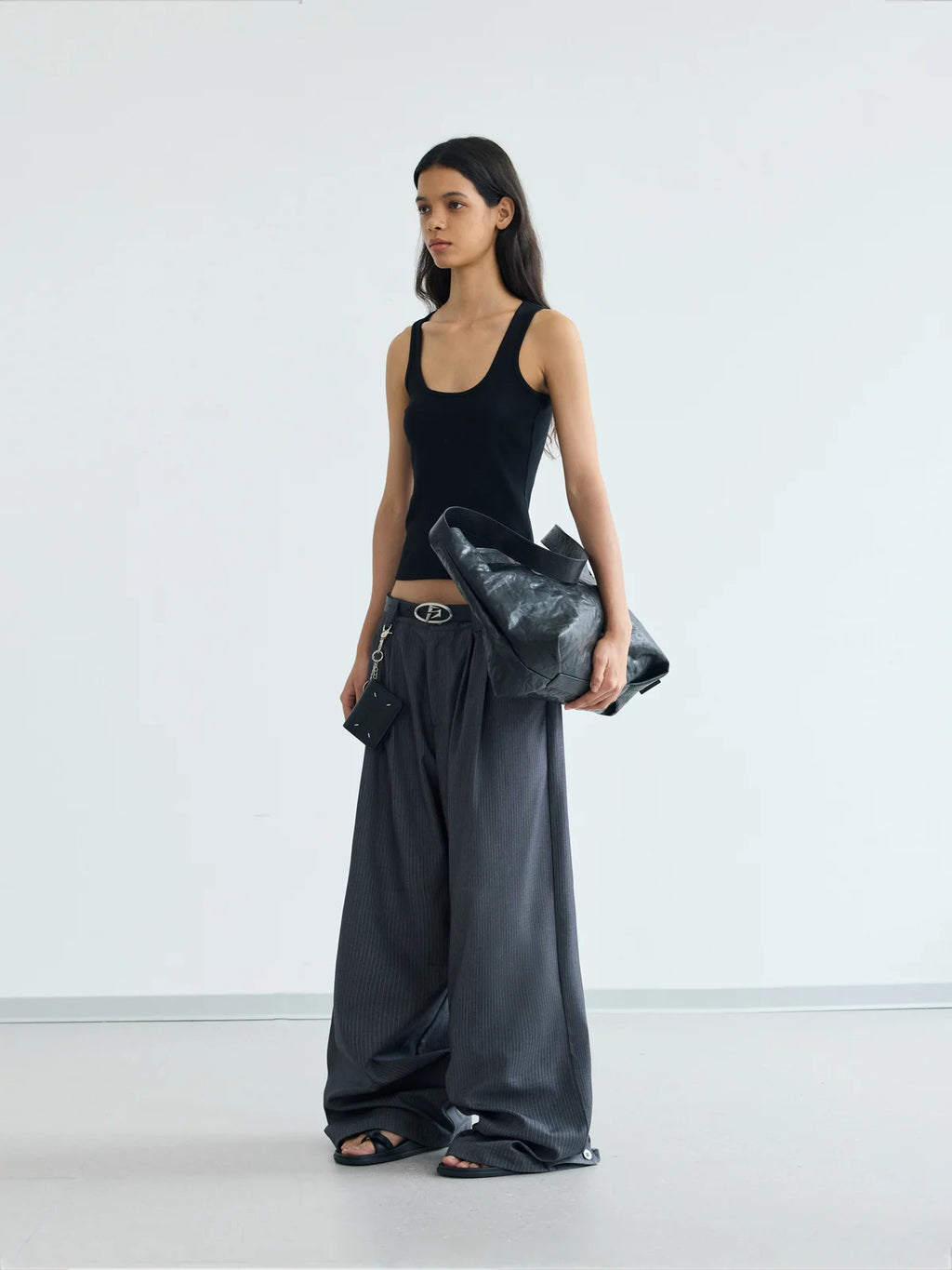 Peoplesense Pinstripe Pleated Trousers