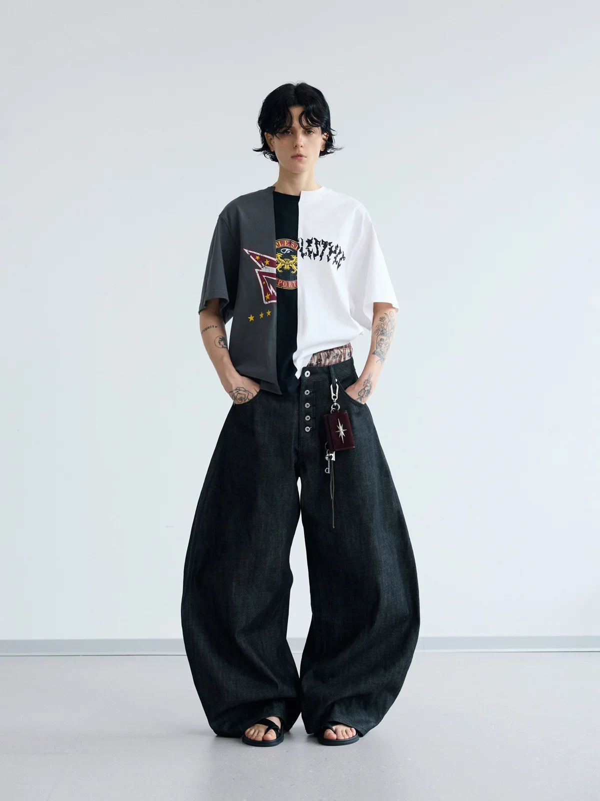 Peoplesense Asymmetrical Patchwork Logo Tee