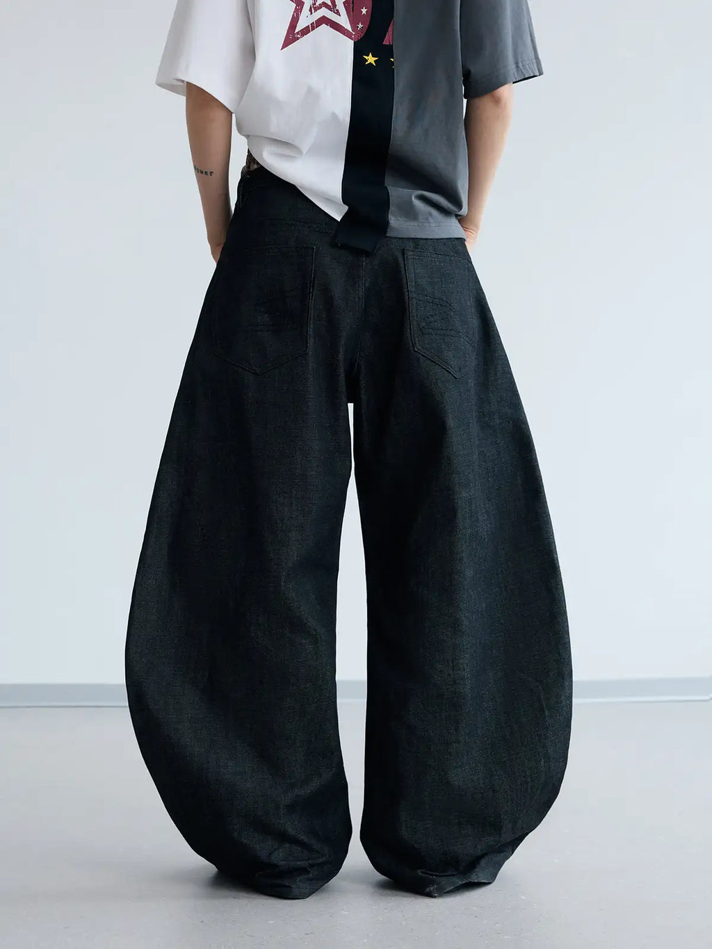 Peoplesense Black Raw Denim Jeans with Button Fly