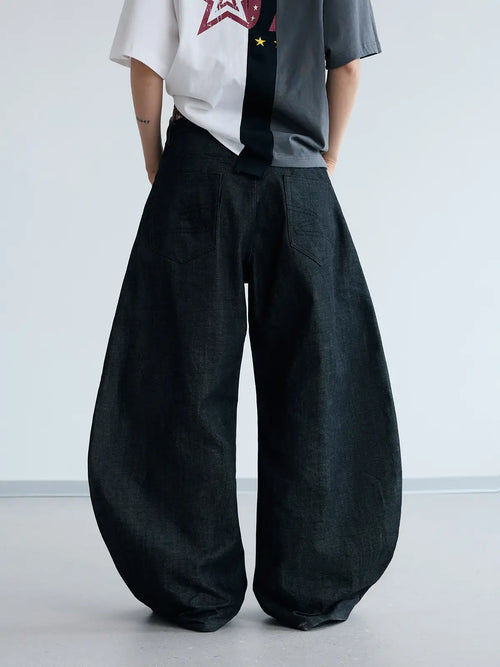 Peoplesense Black Raw Denim Jeans with Button Fly