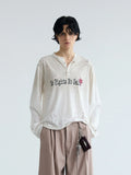 Peoplesense ダーティーウォッシュ ヘンリー スローガンTシャツ