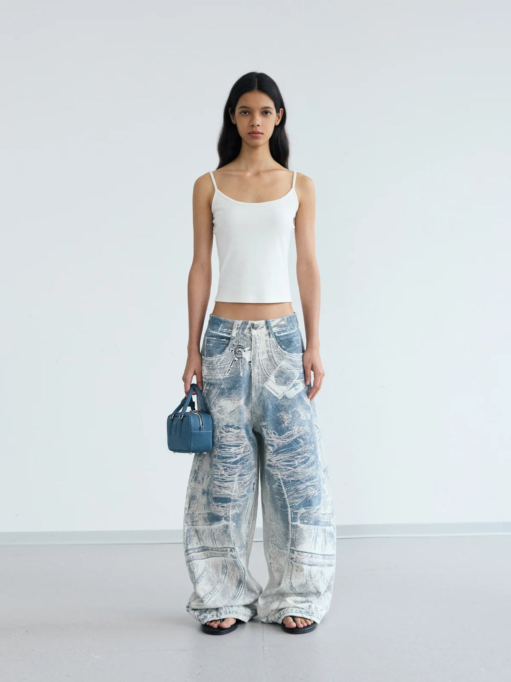 Peoplesense 3D Graffiti Print Baggy Jeans