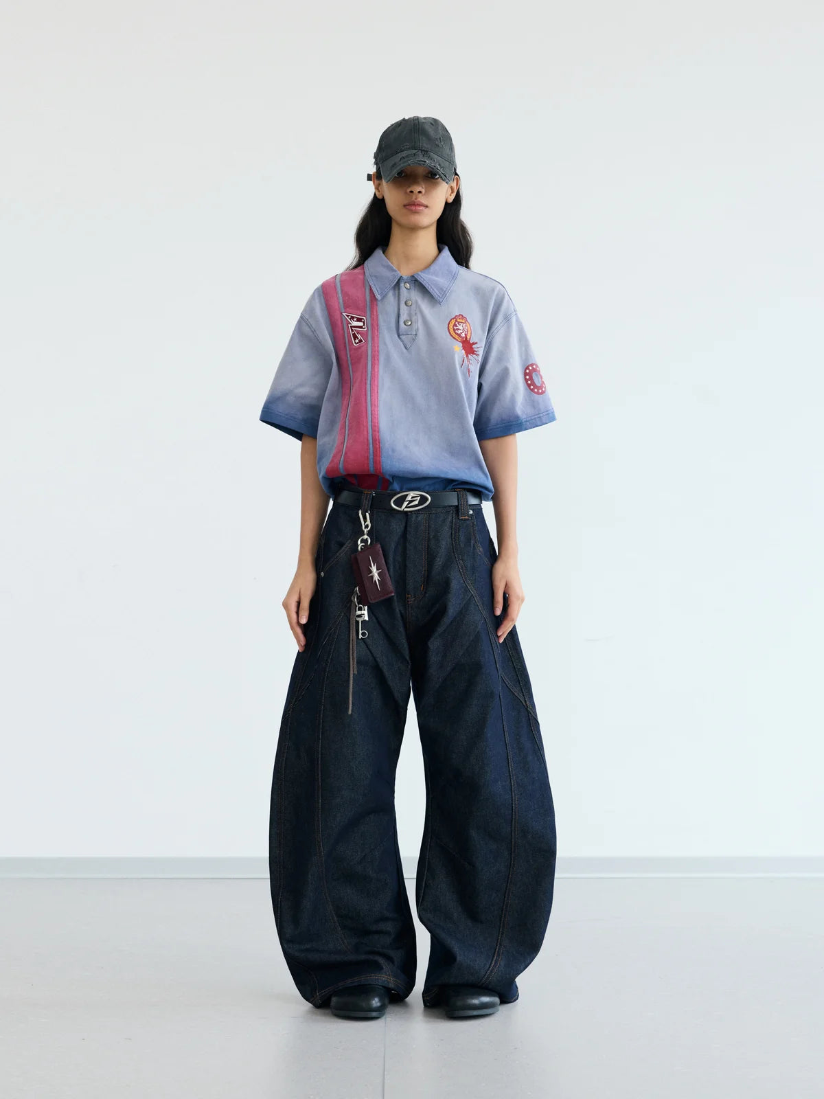 Peoplesense Raw Denim Deconstructed Curved Leg Jeans