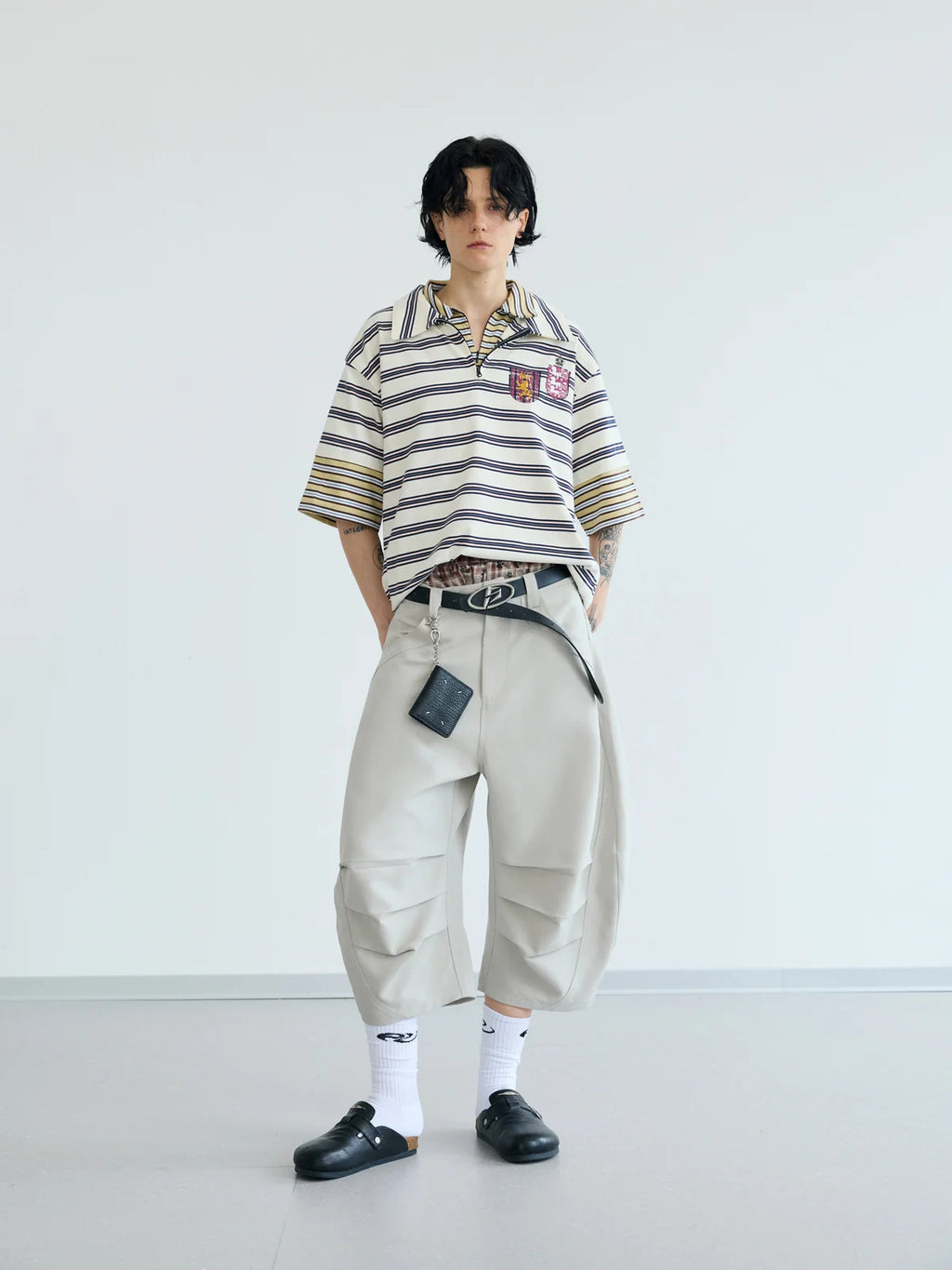 Peoplesense Deconstructed Cropped Trousers with Pleats
