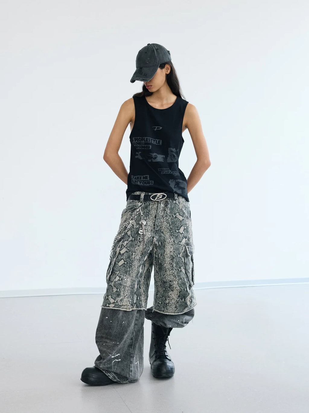 Peoplesense Vintage Printed Knit Soft Tank Top