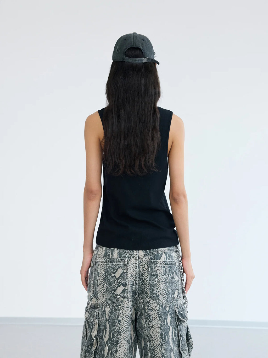 Peoplesense Vintage Printed Knit Soft Tank Top